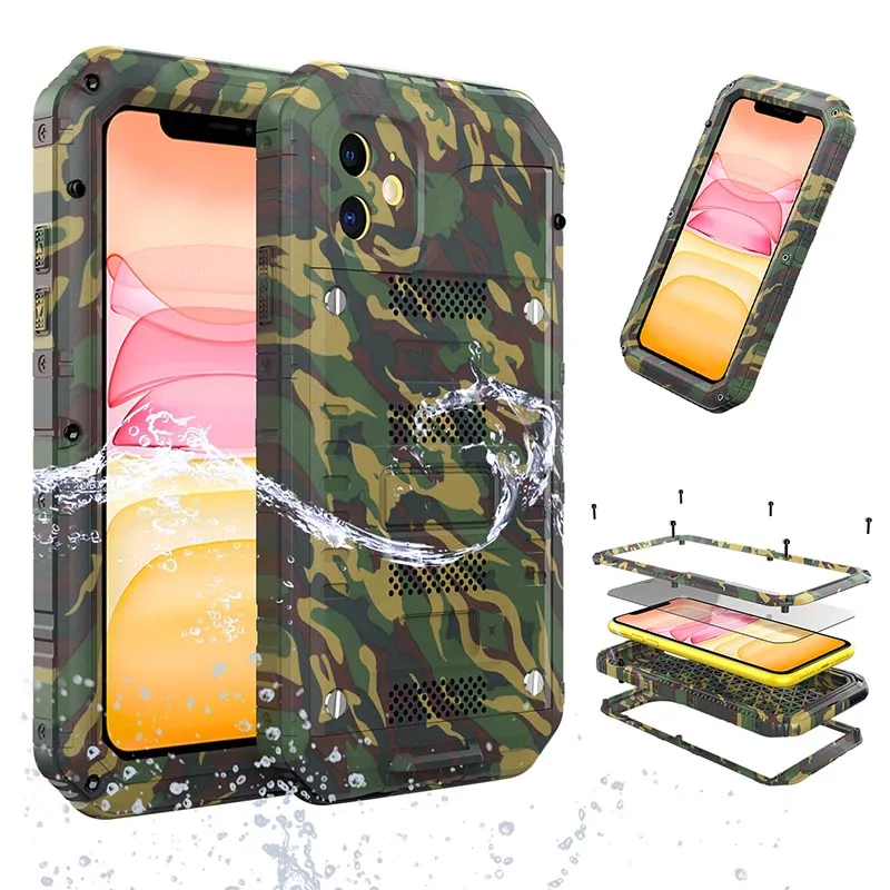 

Waterproof Shockproof Silicone Metal Design Case Mobile Phone Cover For iPhone 11 Pro Max