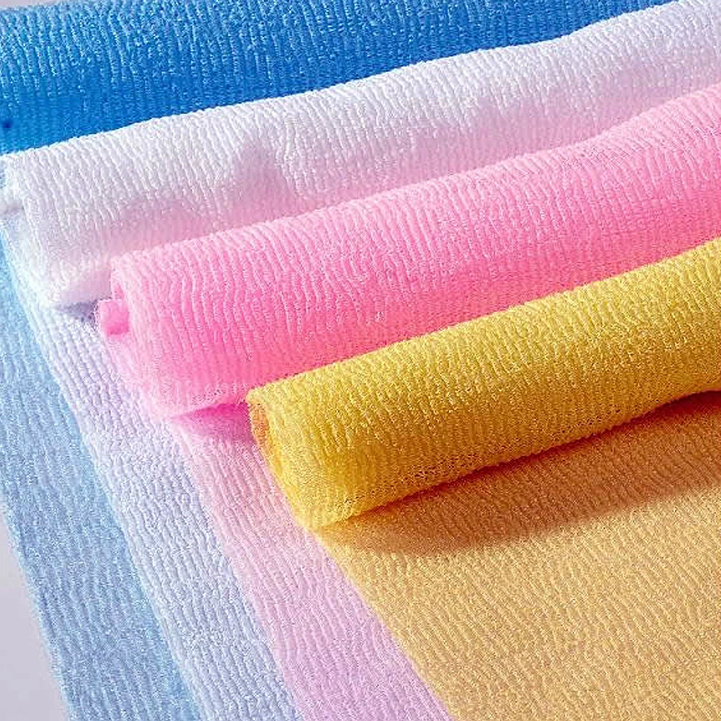 

Wholesale Long Scrubber Nylon Mesh Exfoliating African Body Net Scrubbing Bath Sponge Shower Sponge, 3 colors