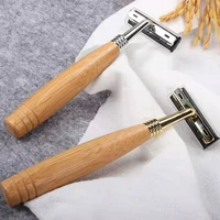 

New Design Durable Adult Vintage Zero Plastic Replaceable Blade Bamboo Wood Eco Razor