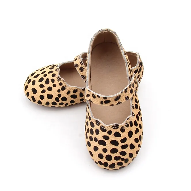 
Popular RTS Mary Jane Shoes Genuine Leather Leopard Soft sole Girls Shoes 