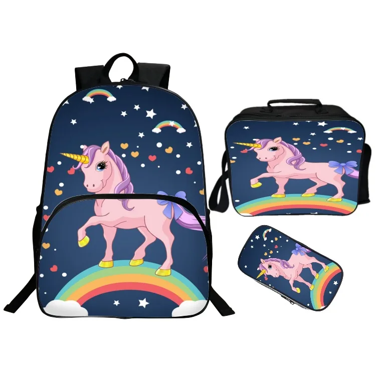

Customized Unicorn backpack Teenager Girls School Bags Set Women Travel Bagpack Children Rucksack Mochila