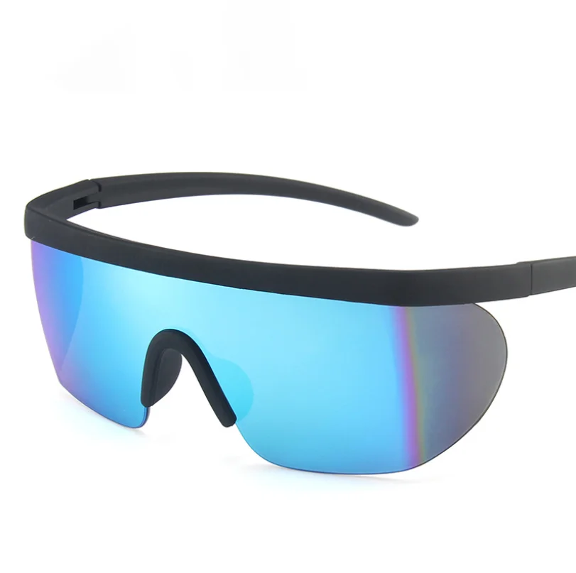 

2021 Rimless Sun Glasses Windproof Riding Cycling Sport Bike Cycling Oversized Big Sunglasses For Men Woman