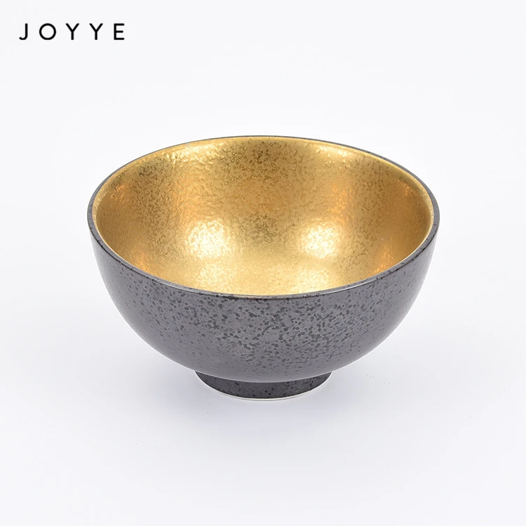 

Joyye Luxury Gold Home Decor  Ceremic' Bowls, Reactive Glaze Handmade Ceramic Bowl