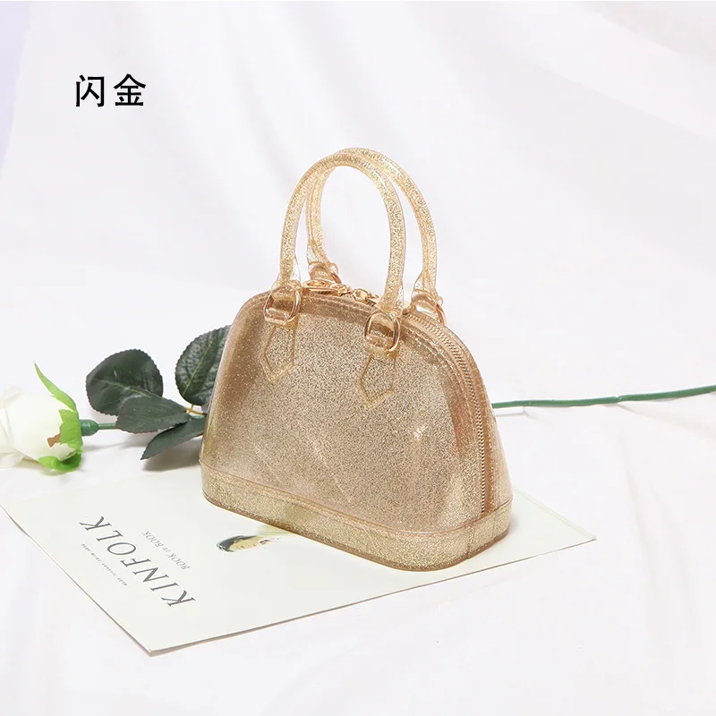 

Janhe sac a main femme bolso de mujer Bolsas plastic Pvc Shell Colour Small Plastic Shoulder Bag Jelly Purses Handbags