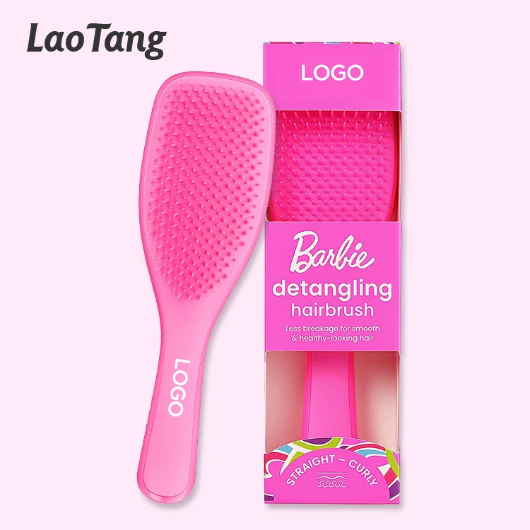 Customize Logo Hair Soft Handle Show Cleaning Detangling Head Plastic Shampoo Massage Hair Scalp Comb Brush