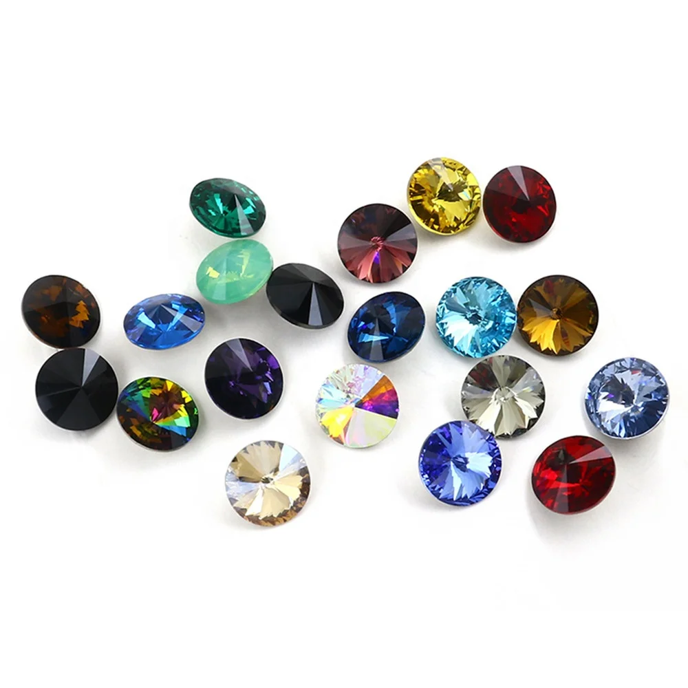 

Cheap Dongzhou Round rivoli rhinestone glasses point back crystal beads for jewelry making