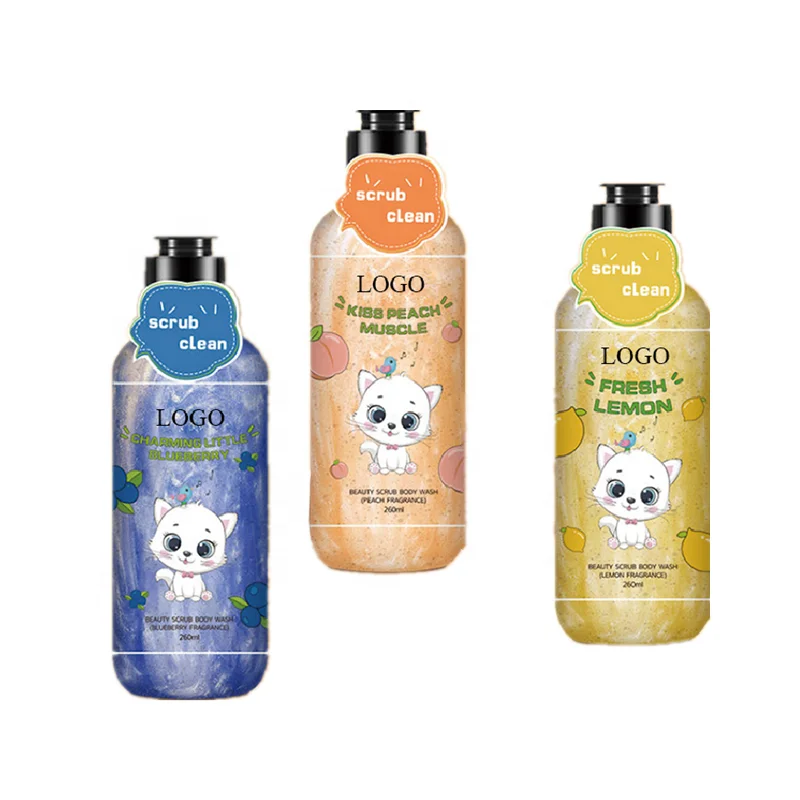 

Skin Care 260ml Organic Exfoliating Bodywash Whitening Lightening Bath Shower Gel Natural Vegan Fruit Scrub Body Wash, 11 colors