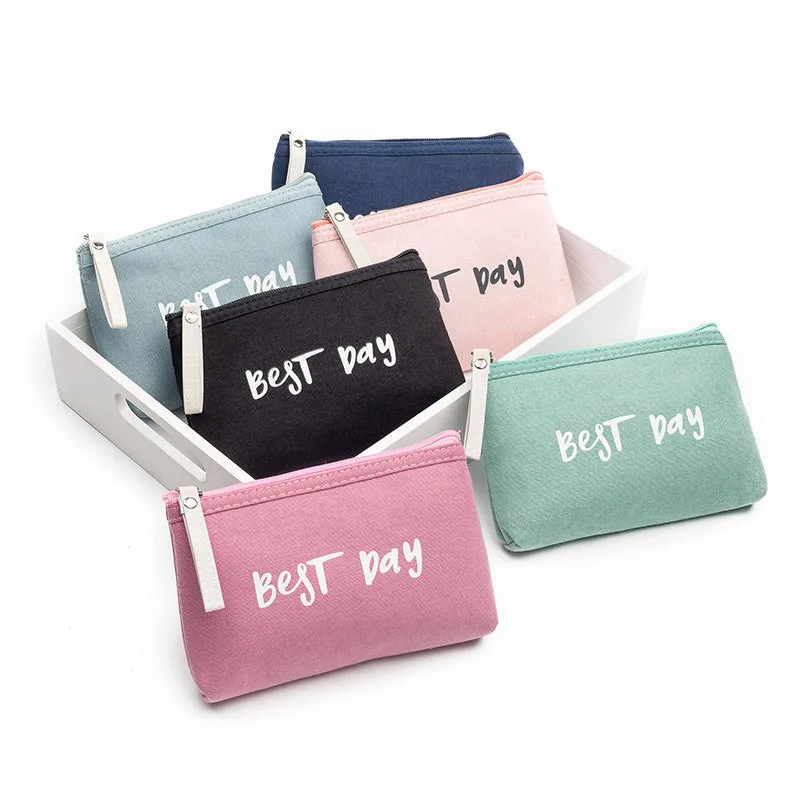 

Bolsas de Maquillaje Large Capacity Letter Printed Canvas Make Up Bag Female Portable Zipper Girl Makeup Bag Travel Makeup Case
