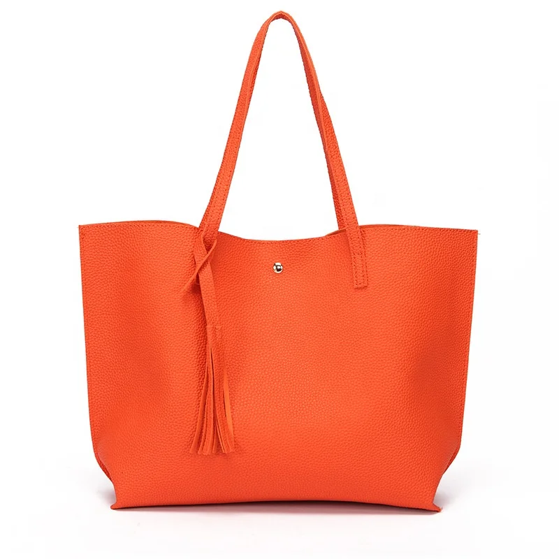 

Cheap Promotional Bag Women Tassel Tote PU Handbags Women Ladies Hand Bags Luxury, 17 colors or customized colors