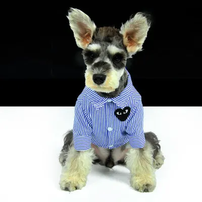 

Pet dog clothes Summer Striped heart shirt cat clothes