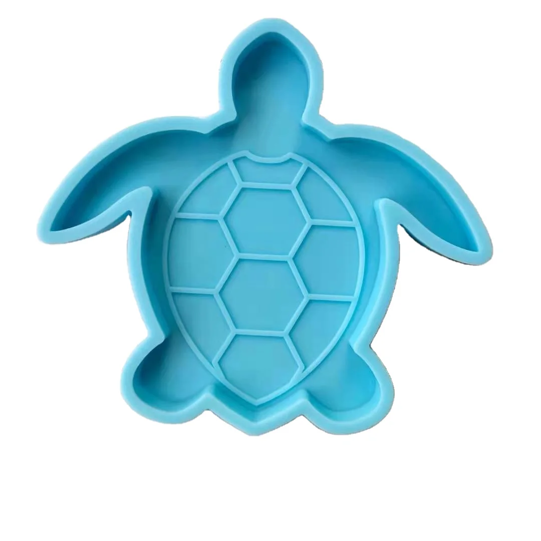 

0571 DIY Crystal Epoxy Turtle Coaster Silicone Mold, Turtle Tray Decoration Decoration Resin Mold, Blue