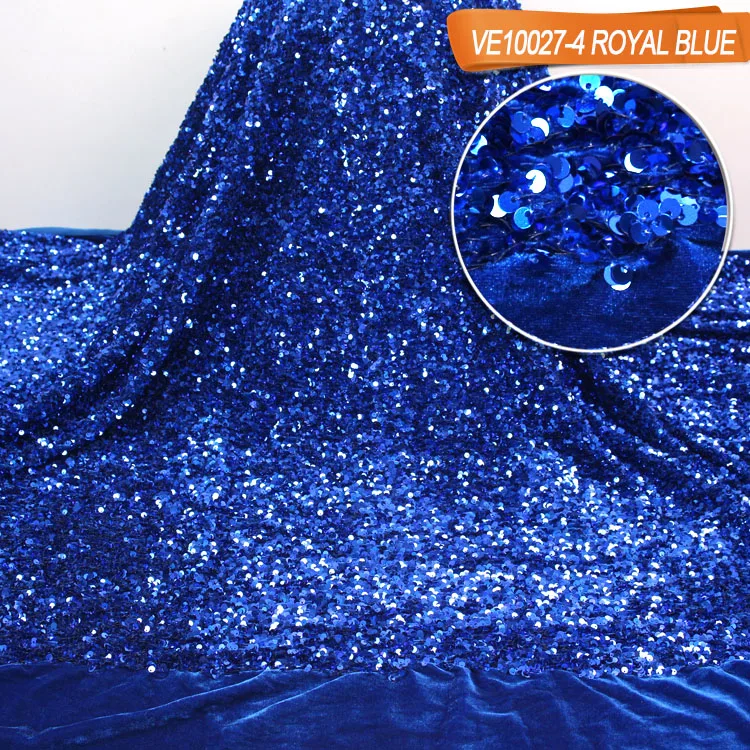 

African big lace fabrics velvet sequins lace fabric