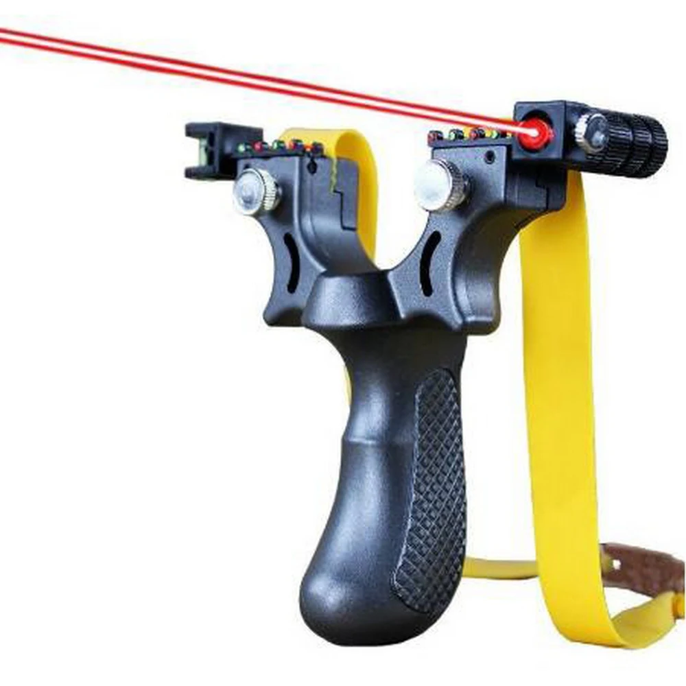 

Rubber Band Slingshot High Precision Laser Aiming Slingshot with Level Bubble Instrument for Hunting Shooting Training