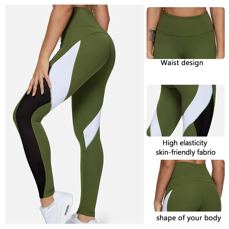 

Ladies Two Color Splicing High Waisted Leggings Womens Leggings 92% Polyester And 8% Spandex Buttery Soft Ladi Yoga Pants