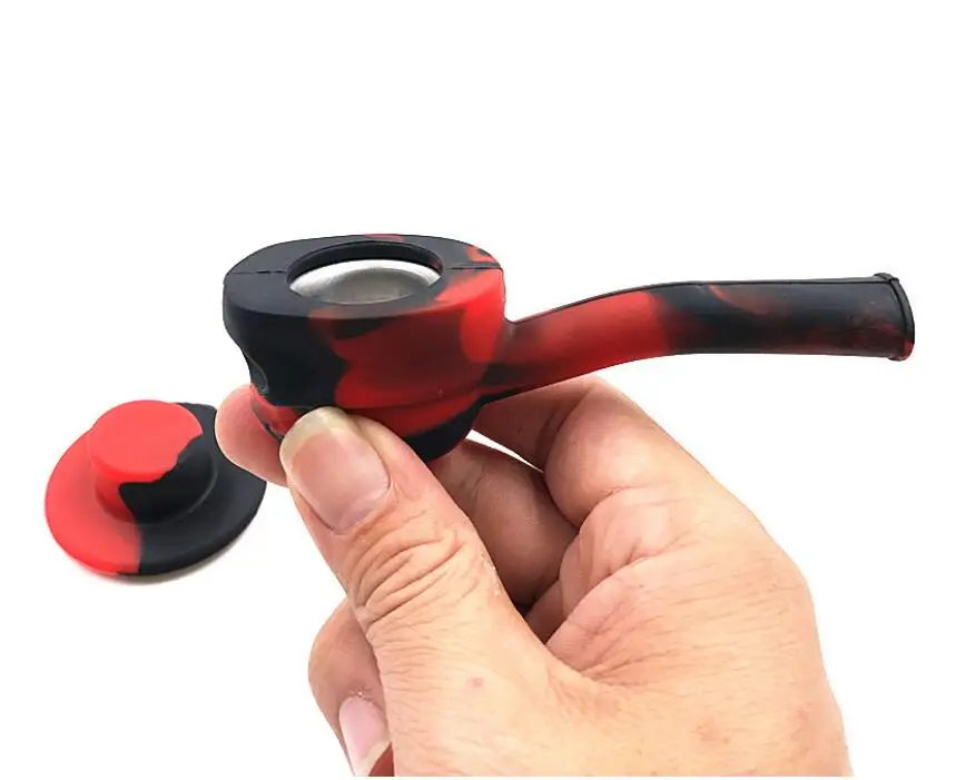 

Silicone Smoke Pipe Camouflage SkullTobacco fire-resistant Pipe, As pic