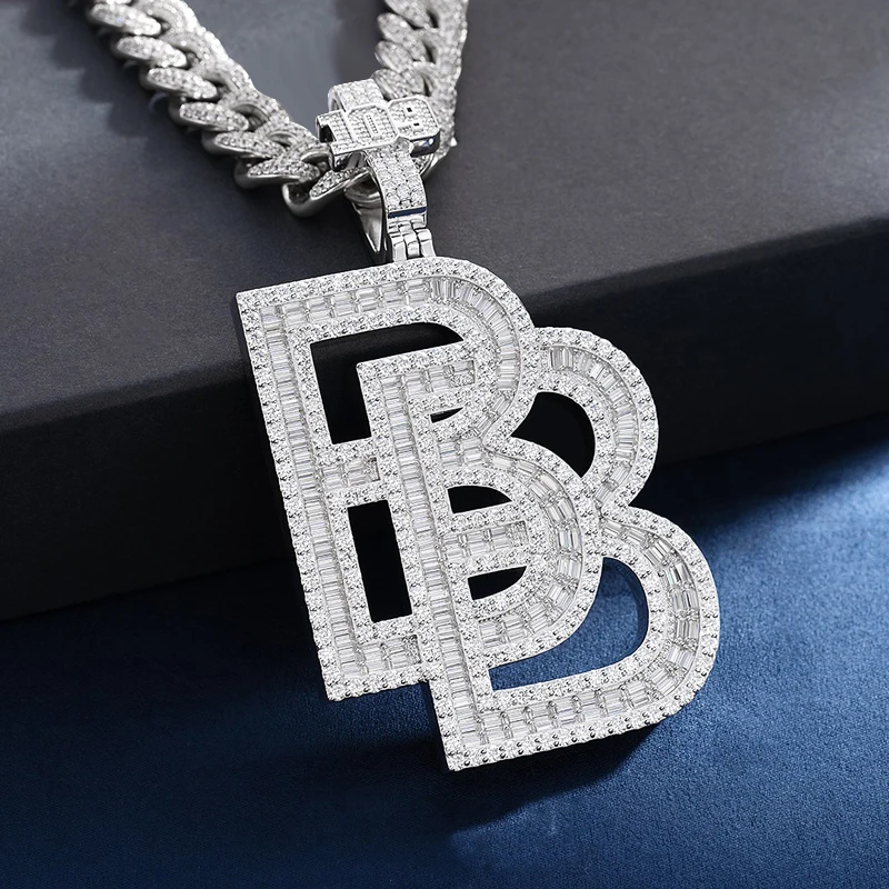 

Pendants Collection Pass Diamond Tester VVS Baguette Diamond Hip Hop Men Jewelry Iced Out Cross Custom Moissanite Pendant