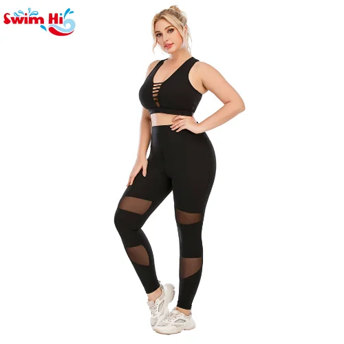 

Nylon Leggings Women Sets Xl Plus Size Workout Clothes 2 Pieces Tight Butt Fitness Large Size Yoga Clothes