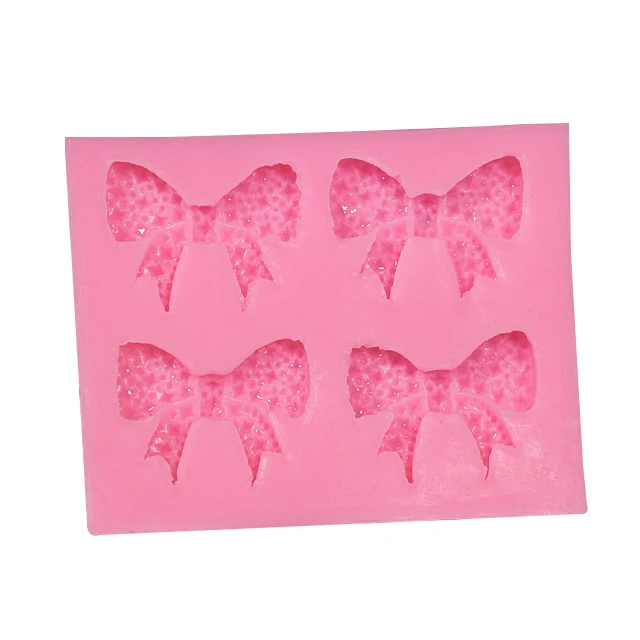

bow knot silicone resin mold fondant cake decorating baking tools, Pink