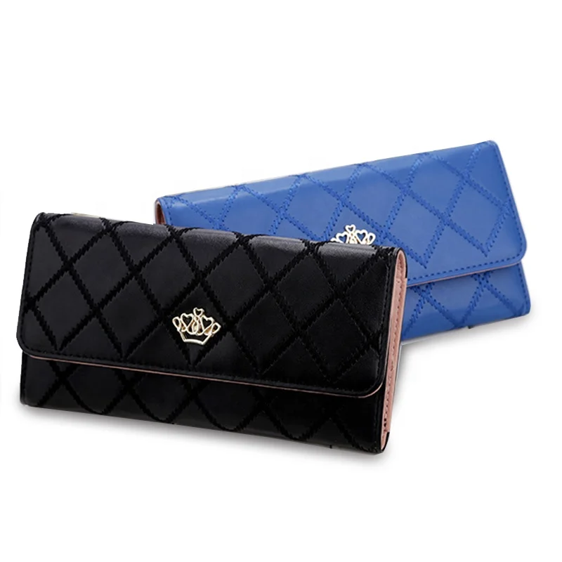

Luxury PU leather clutch wallet for women High class long wallet women Leather wallet manufacturer, Yellow, black, lake blue, pink, watermelon red, blue, rose red