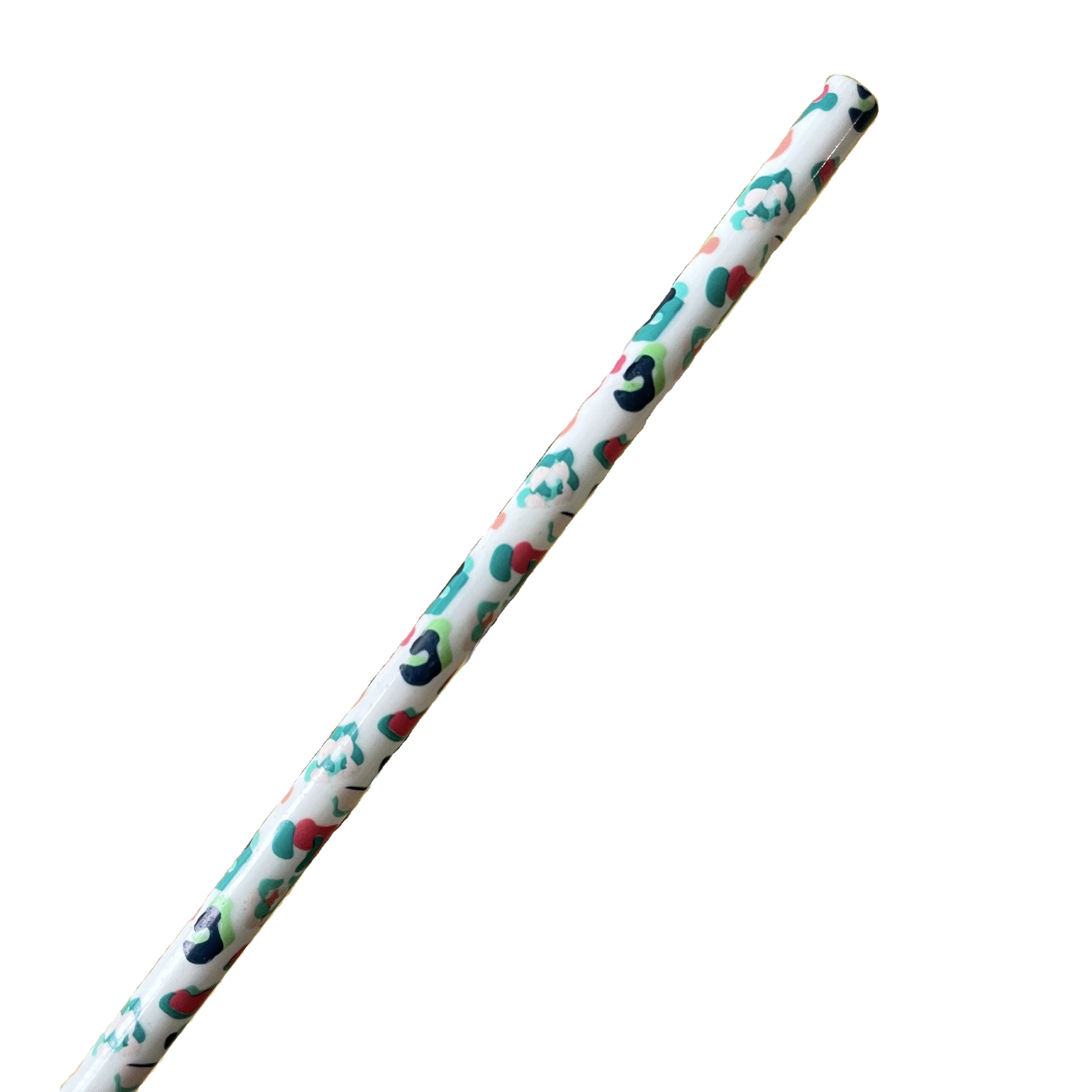 

custom drinking reusable straw PP Hard black white pink colorful leopard reusable plastic drinking straw for tumblers, As pictures