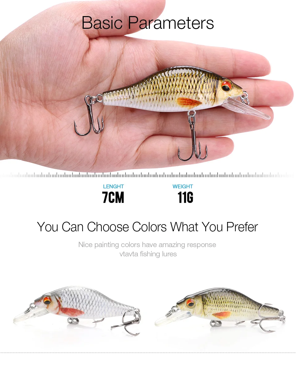 Vtavta Wholesale Wobbler Lure Bass Crankbait 8.2cm 11g Fishing