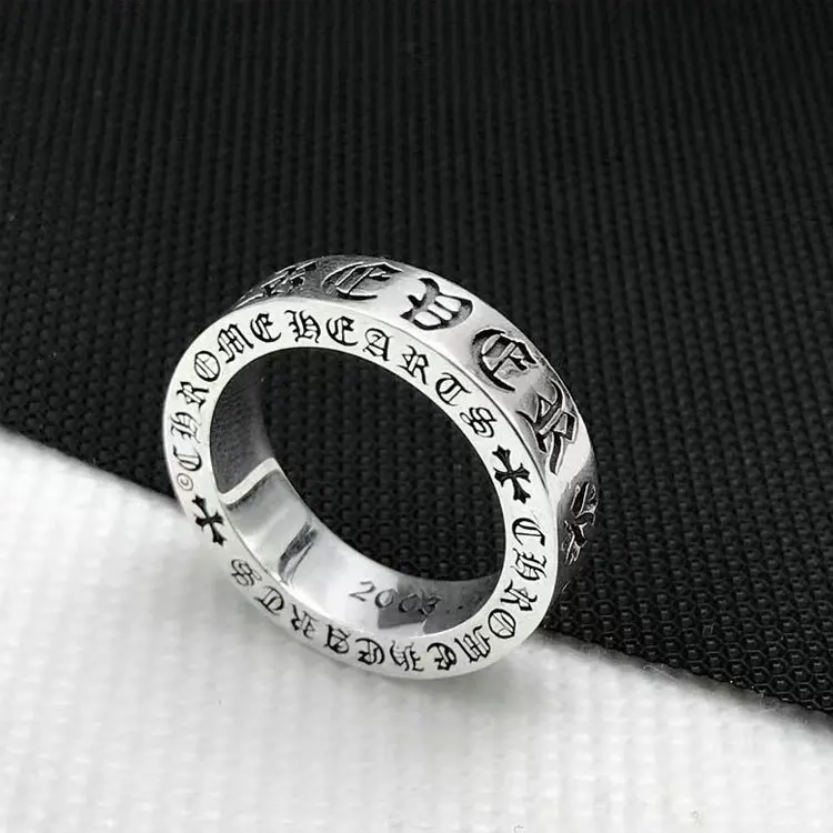 SC New Products Statement Silver Finger Rings Classic Retro Eternal Heart Forever Wide Narrow Cross Couple Finger Rings