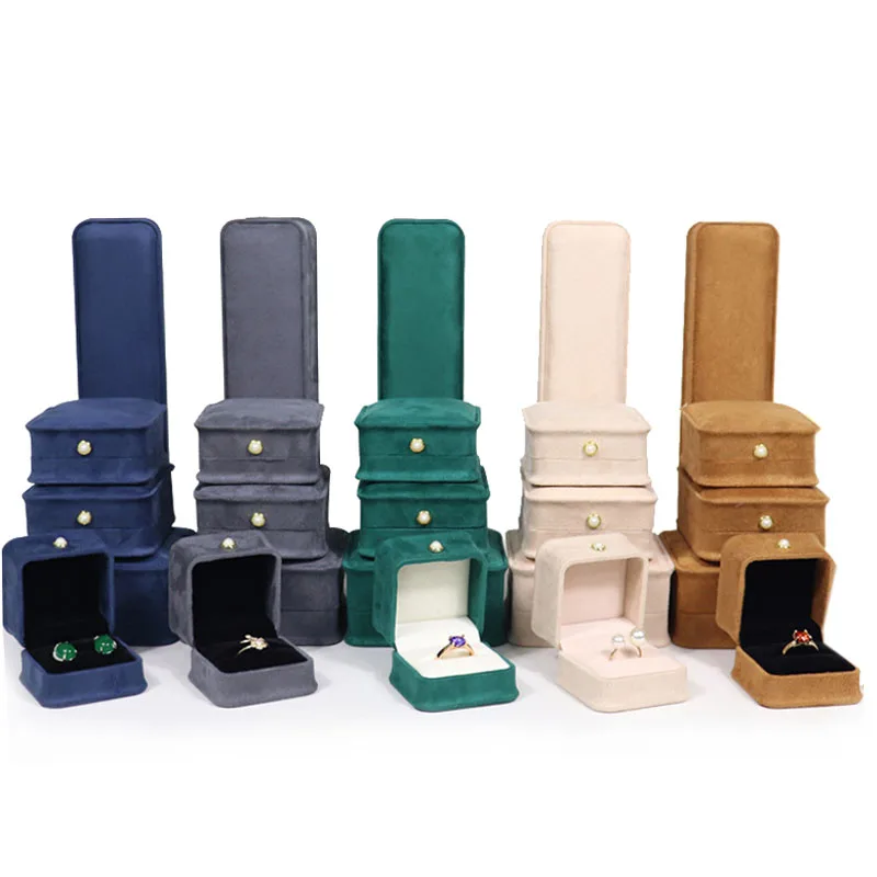 

New fashion velvet jewelry storage box creative ring necklace jewelry packaging box Bracelet Gift Box, Coffee/blue/pink/green/gary