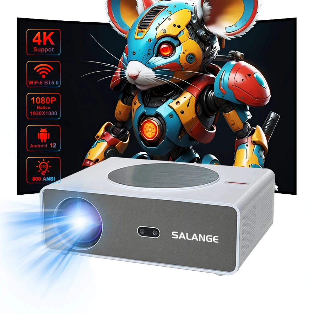 Salange Q10 Beamer, native 1080p, hohe Helligkeit, 5-GHz-WLAN