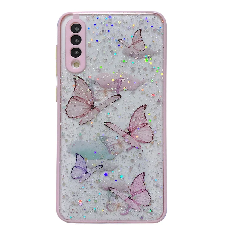 

Candy bumper shockproof clear case for Samsung A51 A71 A50 bling butterfly phone case for Samsung galaxy A72 A32 A52 4g 5g, Pink ,purple ,blue