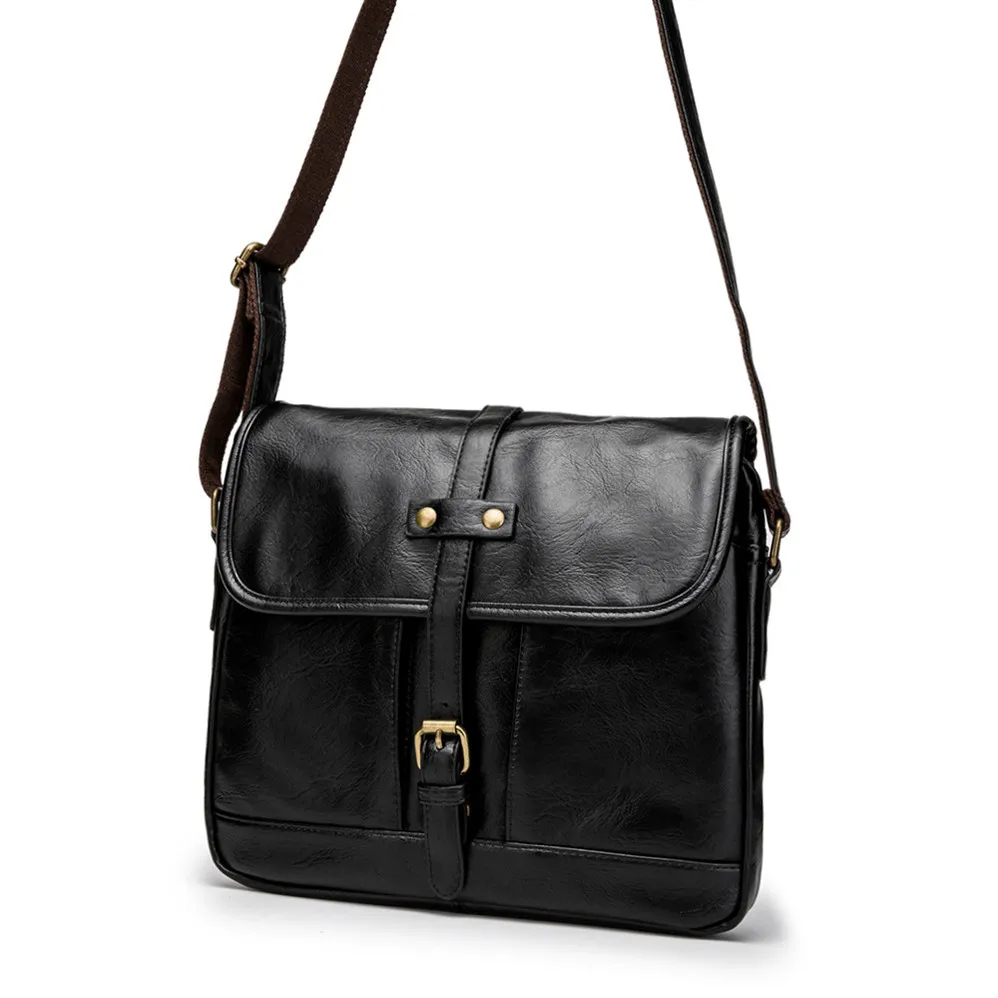 

W1033 2019 trend new fashion men's leather shoulder bag retro messenger bag casual all-match messenger bag