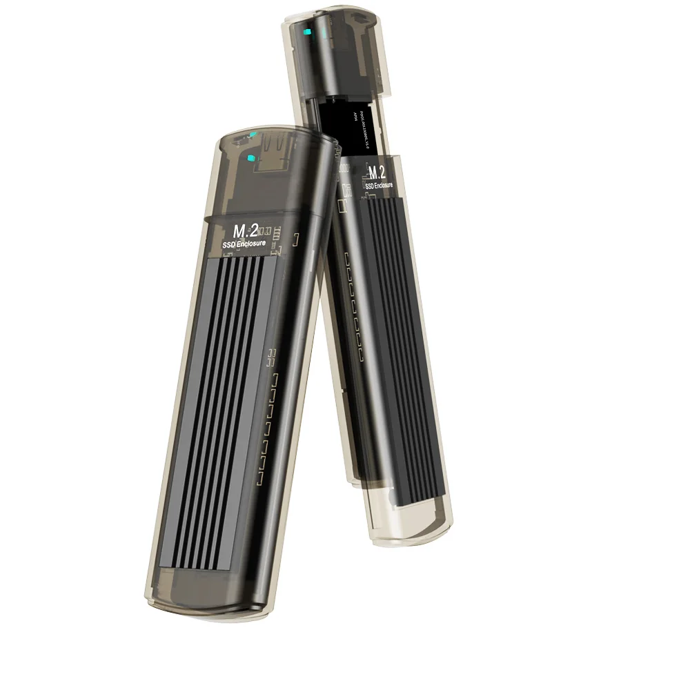 

NVME SSD Enclosure, M.2 NVMe M key PCI-E SSD to USB3.1 Type-C 10Gbps Converter Adapter Board with Enclosure Case, Transparent grey ,other colors can be customized