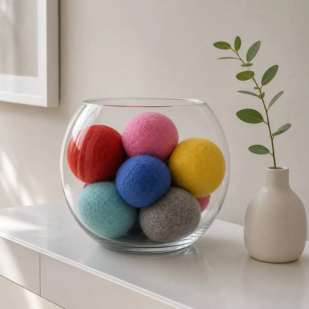 Wool dryer balls home decor