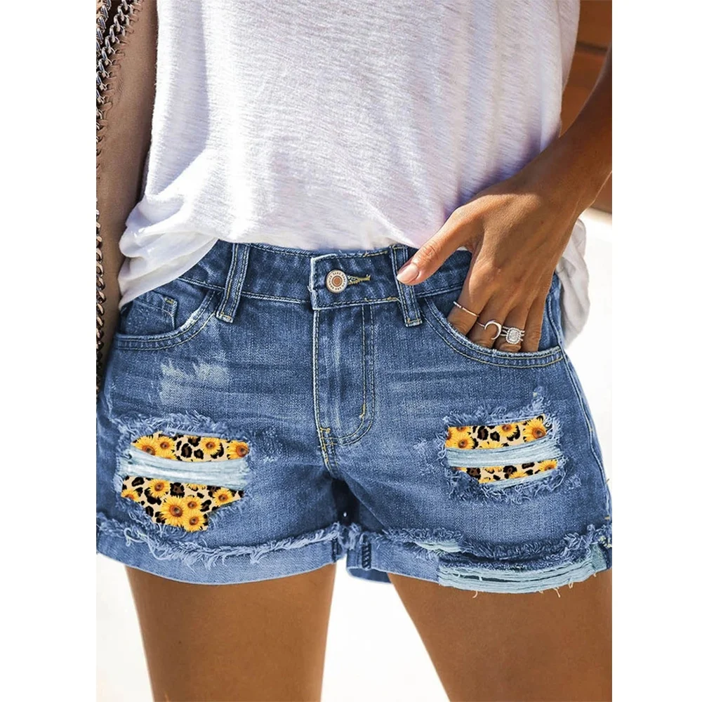 

2021 new Street hipster fashion women's denim ripped shorts, 1color