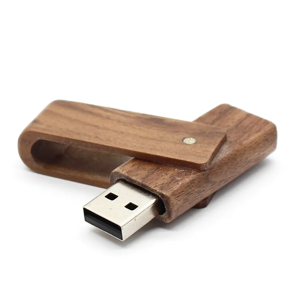 

Advertising Customization Logo Metal Wood for Square USB Flash Drive Rotate Pen Drive Engrave Logo