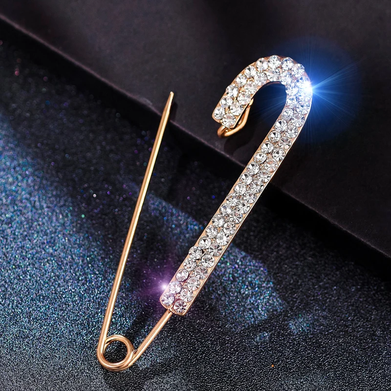 

Newest Sale Hijab Pin Fashion Men Suit Accessories Rhinestone Safety Brooch Pin