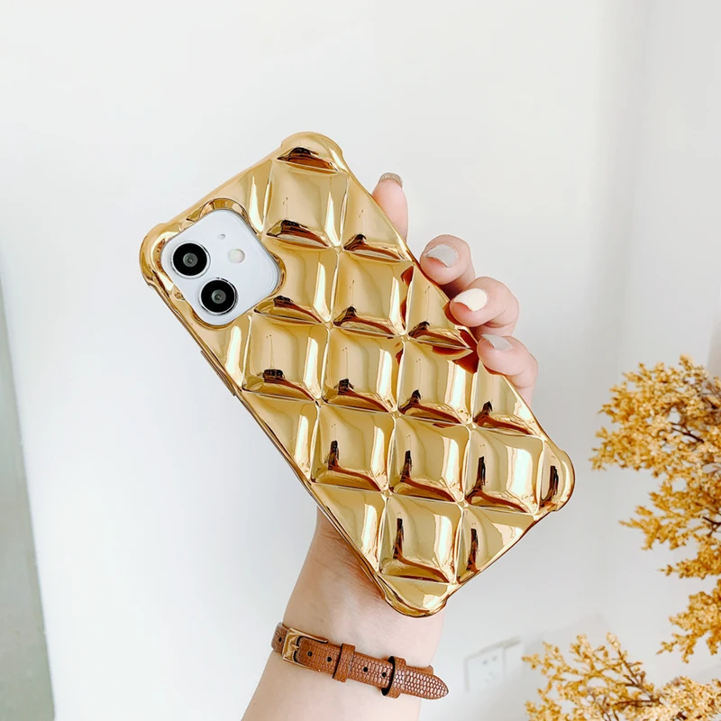 

for iphone xs electroplated silicon case diamond soft,for iphone 12 24k gold case