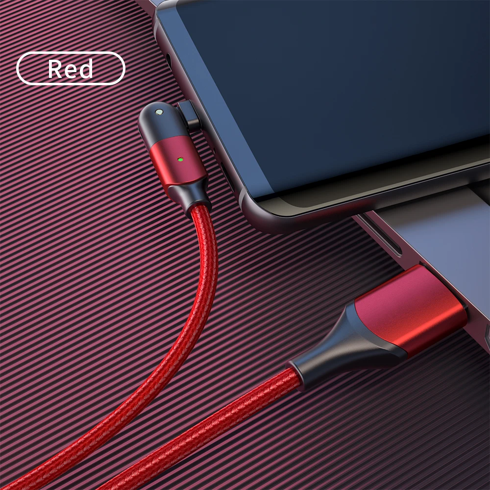 

Hot Sale Products C03 Rotating Elbow Phone Cable 2.4A Fast Charging Magnetic Data Transfer Cable type c, Red /black