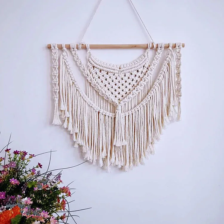 

macrame wall hanging boho decor wall hanging tapestry woven macrame wall hanging, White