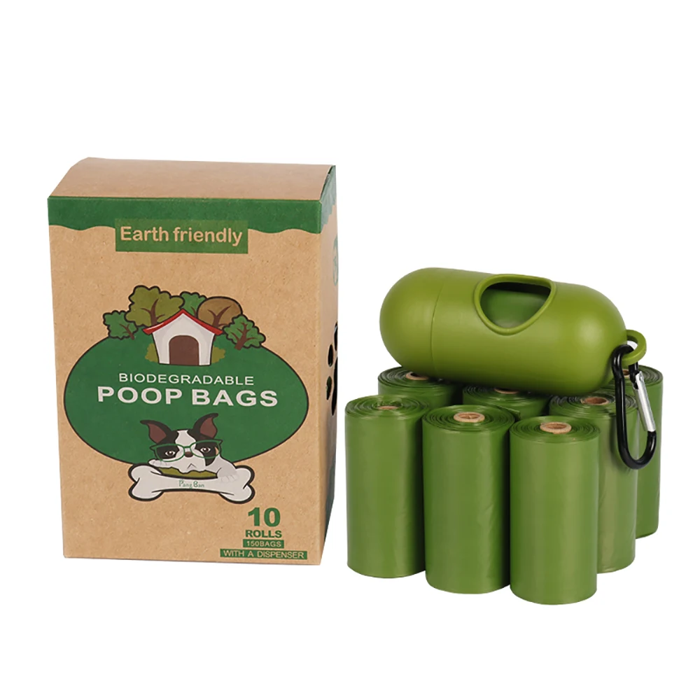 

100% Ecofriendly Biodegradable Dog Waste Bag Dog Poop Bags With Dispenser, Dark green