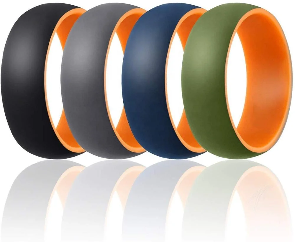 Skin touch comfortably silicone wedding ring for men