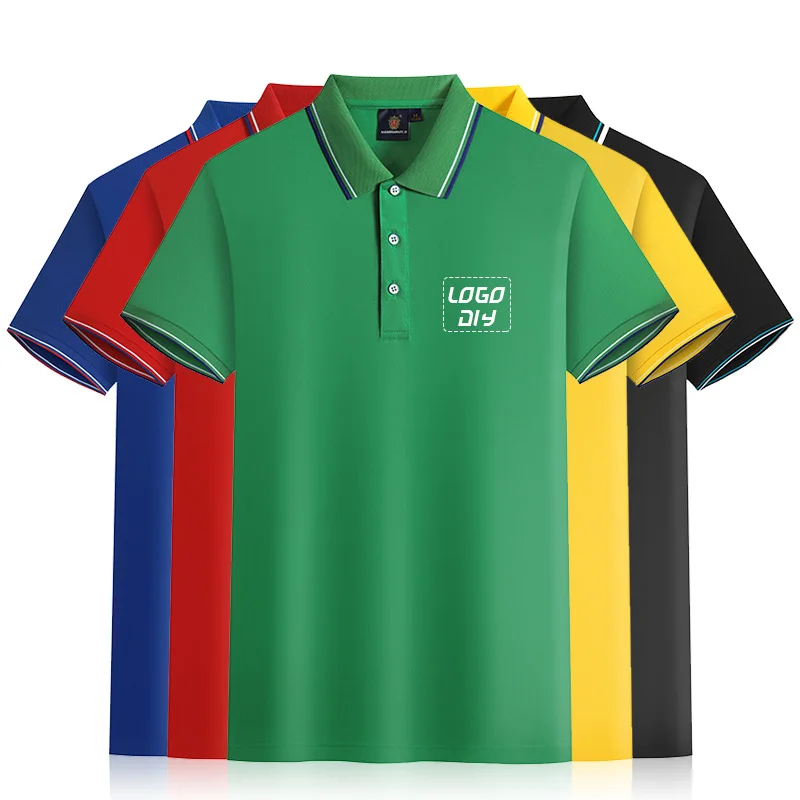 

custom logo summer lapel Mercerized cotton polo men's plus size t-shirts