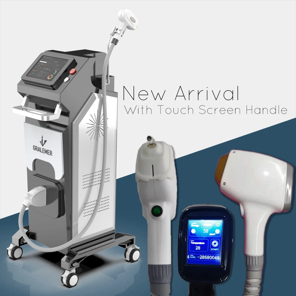 

GRALEMER 20000000 Shots Touch Screen Handle 3 Wavelength 755 808 1064 Diode Laser Hair Removal Machine with TEC Cooling