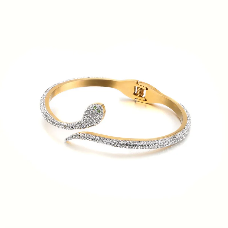 

New creative stainless steel bangle bracelet jewelry 18k gold snake bangle bracelet