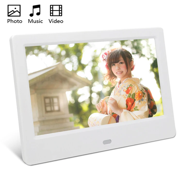 

SSA Wall Black Lcd Screen Ips Angle Remote Control China Digital Photo Frame 7 Inch, White/black