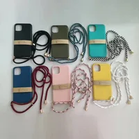 

New Trending Fashion Eco-Friendly Wheat Straw Biodegradable Compostable Women Cross Body Phone Case Necklace for Iphone 11