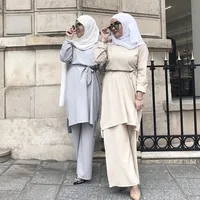 

HG284# New Design Women Fashion Muslim Wear Belted Islamic Clothing Modern Baju Kurung