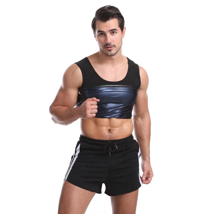 

New fashion male waist trimmer trainer sweat shaper vest men waist trainer, Black