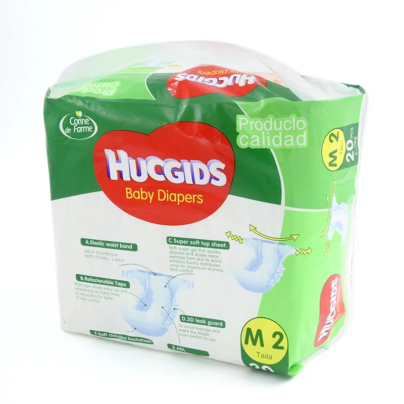 

Free Sample High Quality Magic Tapes Baby Diapers High Absorption Disposable Soft Baby Diapers Organic