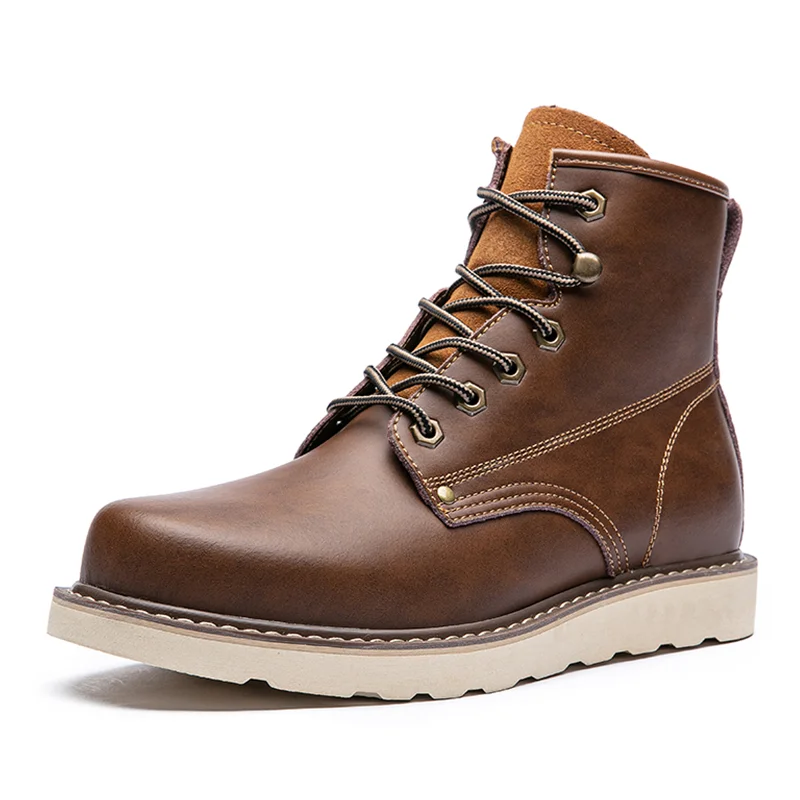 

Leather Martin Boots Men's Autumn And Winter New Casual Short Boots Plus Velvet Warm Men's Boots
