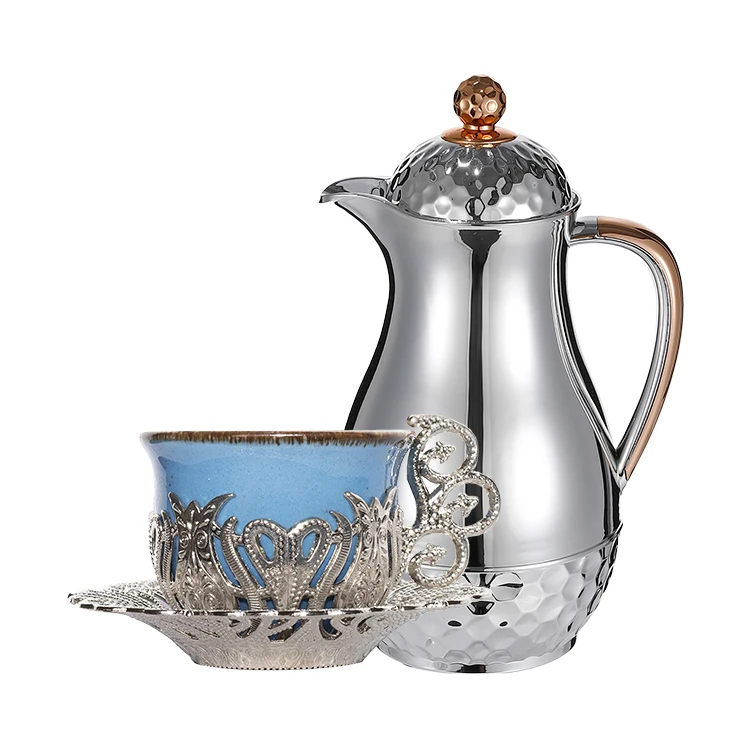 

Custom Logo Glass Refill Vacuum Insulated Thermal Tea Jug Luxury Arabic Dallah Coffee Pot